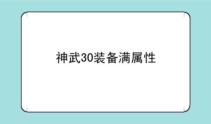 神武30装备满属性