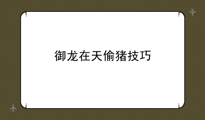 御龙在天偷猪技巧