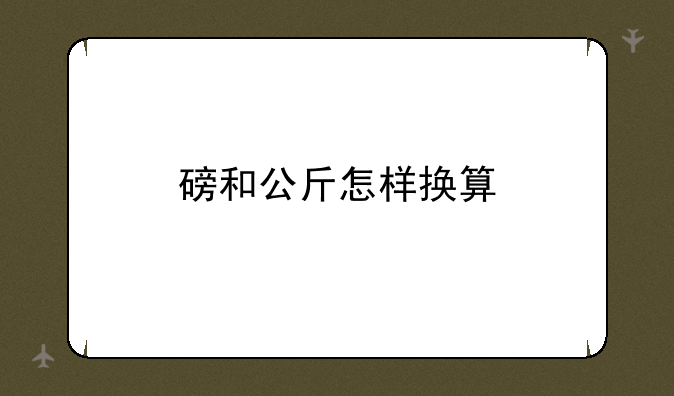磅和公斤怎样换算