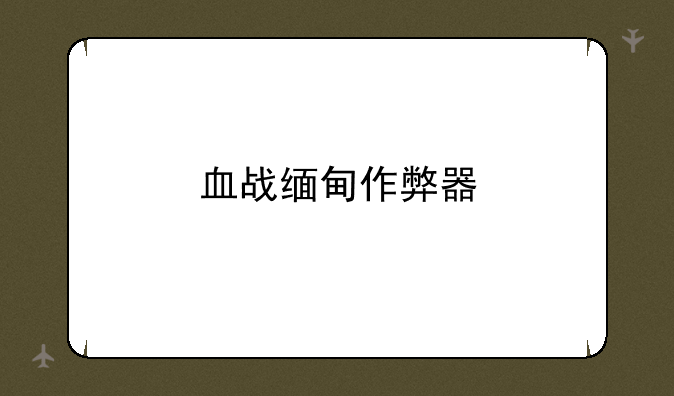 血战缅甸作弊器