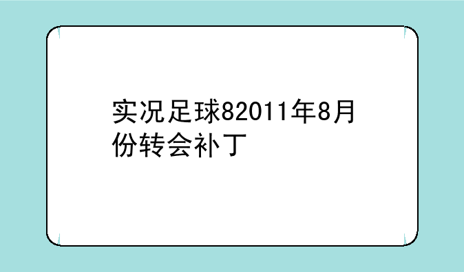 实况足球82011年8月份转会补丁