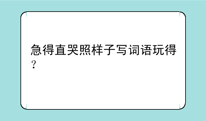 急得直哭照样子写词语玩得？