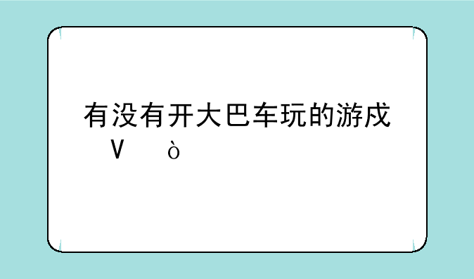 有没有开大巴车玩的游戏啊？