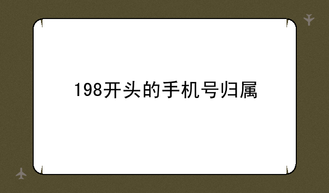 198开头的手机号归属