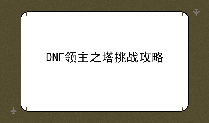 DNF领主之塔挑战攻略