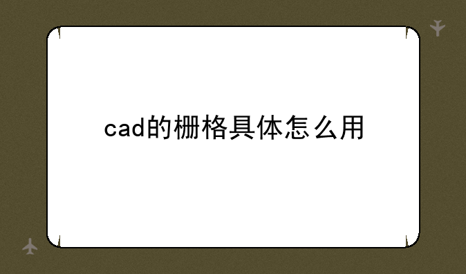 cad的栅格具体怎么用