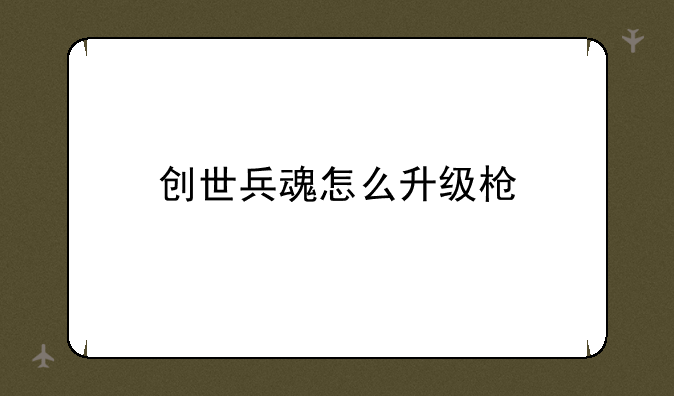 创世兵魂怎么升级枪