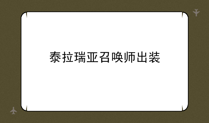 泰拉瑞亚召唤师出装