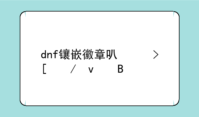 dnf镶嵌徽章可以取下来吗