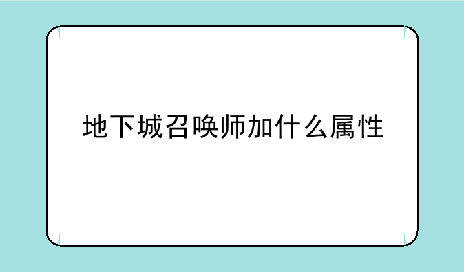 地下城召唤师加什么属性