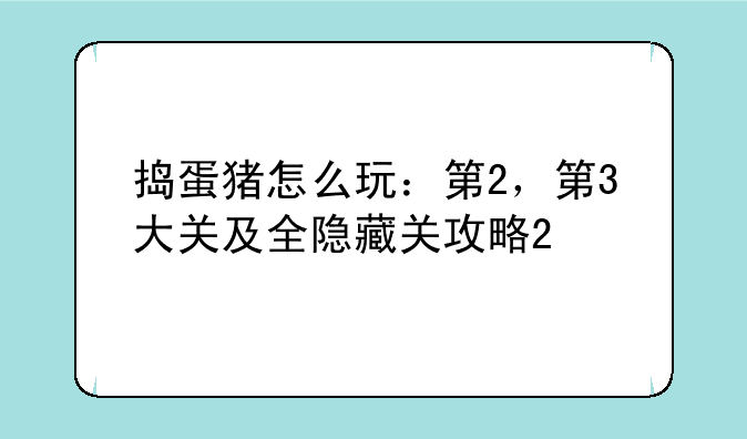 捣蛋猪怎么玩：第2，第3大关及全隐藏关攻略2