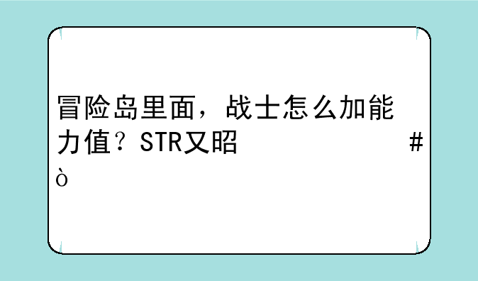 冒险岛里面，战士怎么加能力值？STR又是什么？
