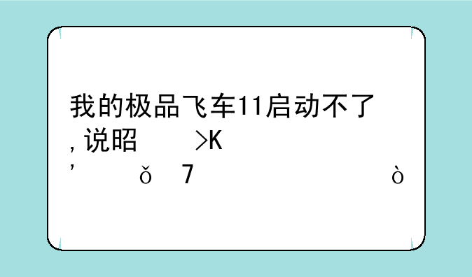 我的极品飞车11启动不了,说是插入光驱不正确？