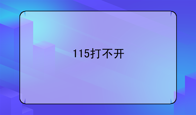 115打不开
