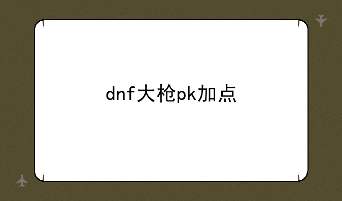 dnf大枪pk加点