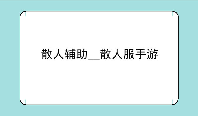 散人辅助__散人服手游