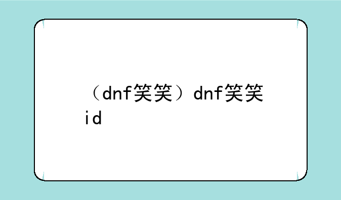 （dnf笑笑）dnf笑笑id