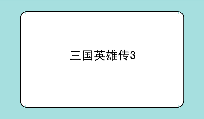 三国英雄传3