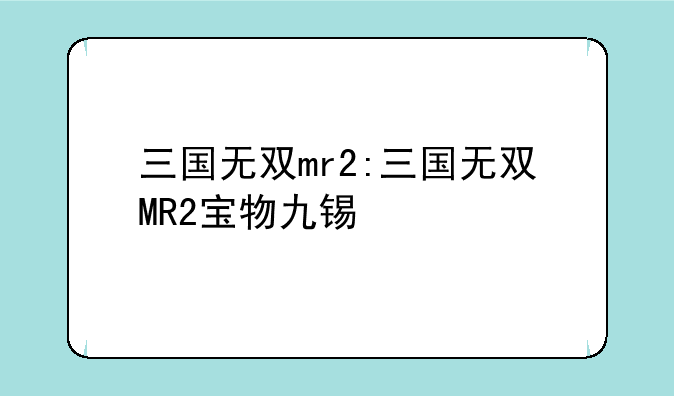 三国无双mr2:三国无双MR2宝物九锡
