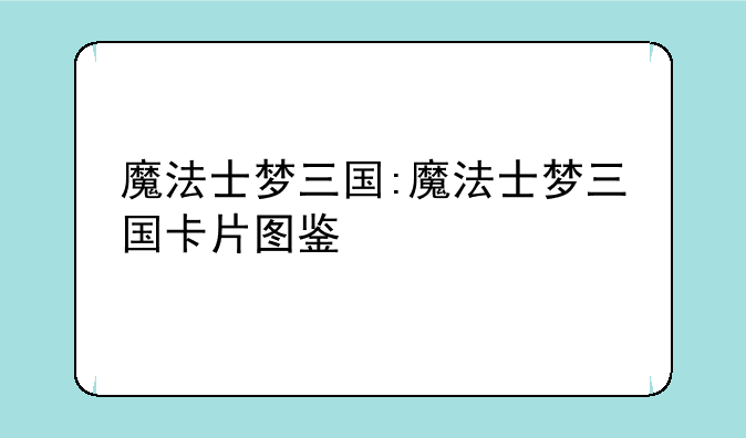 魔法士梦三国:魔法士梦三国卡片图鉴
