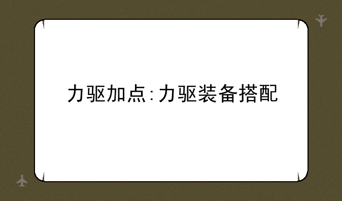 力驱加点:力驱装备搭配